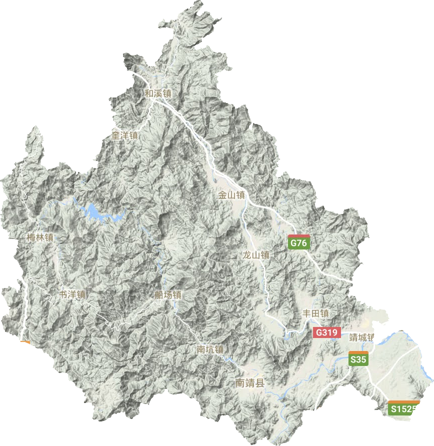 南靖县地形图
