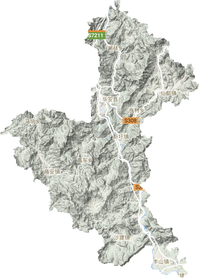 华安县地形图
