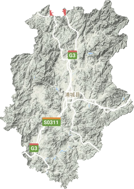 浦城县地形图