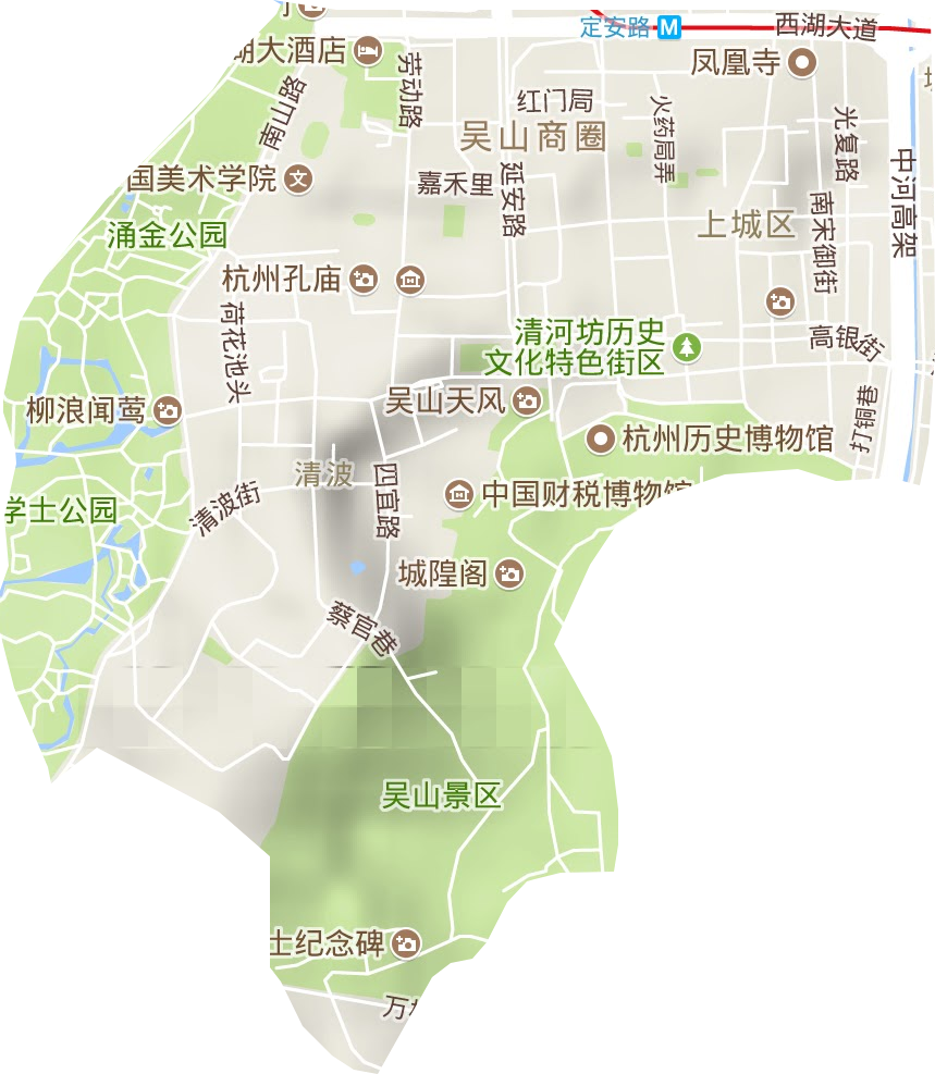清波街道地形图