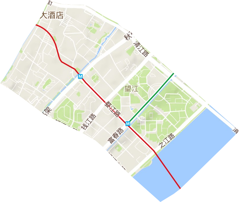 望江街道地形图