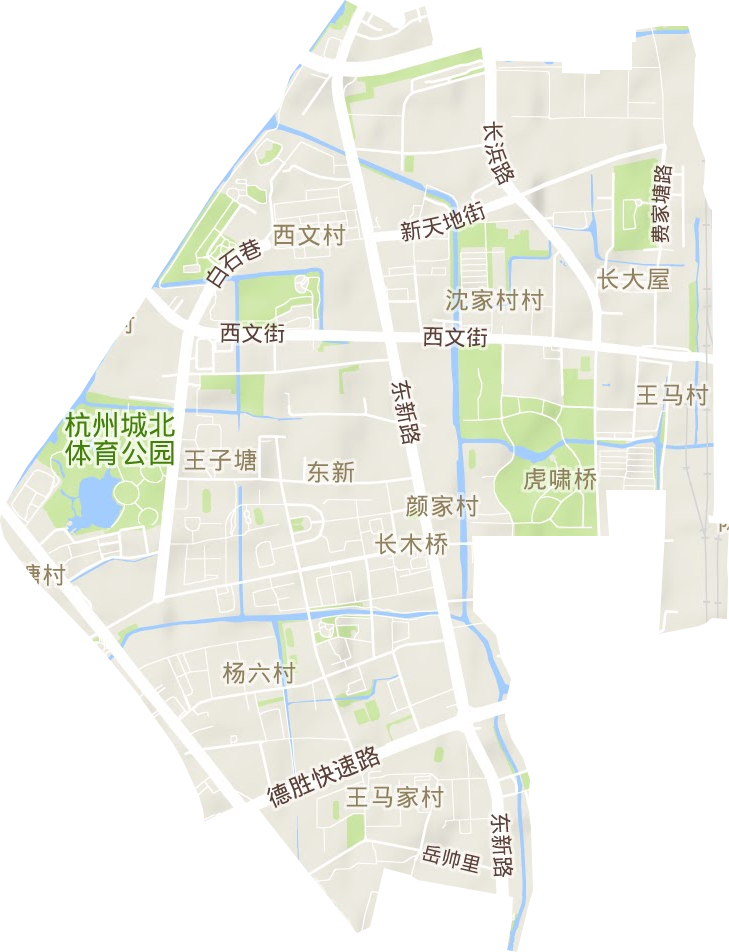 东新街道地形图