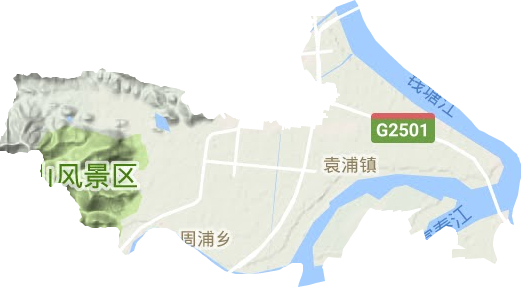 双浦镇地形图