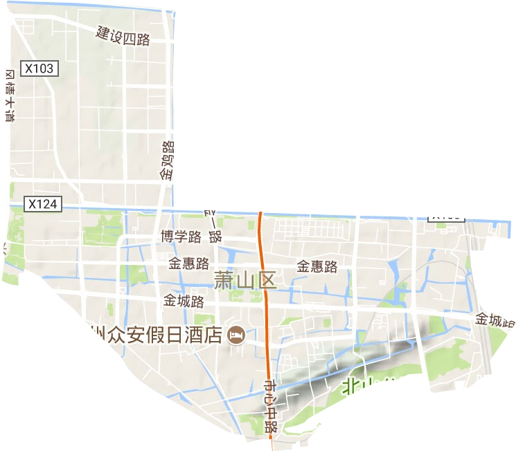 北干街道地形图