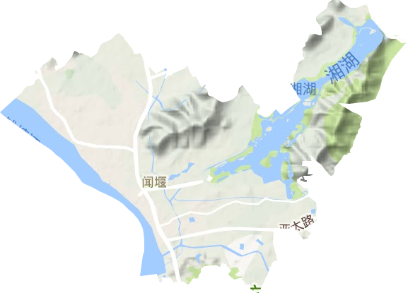 闻堰镇地形图