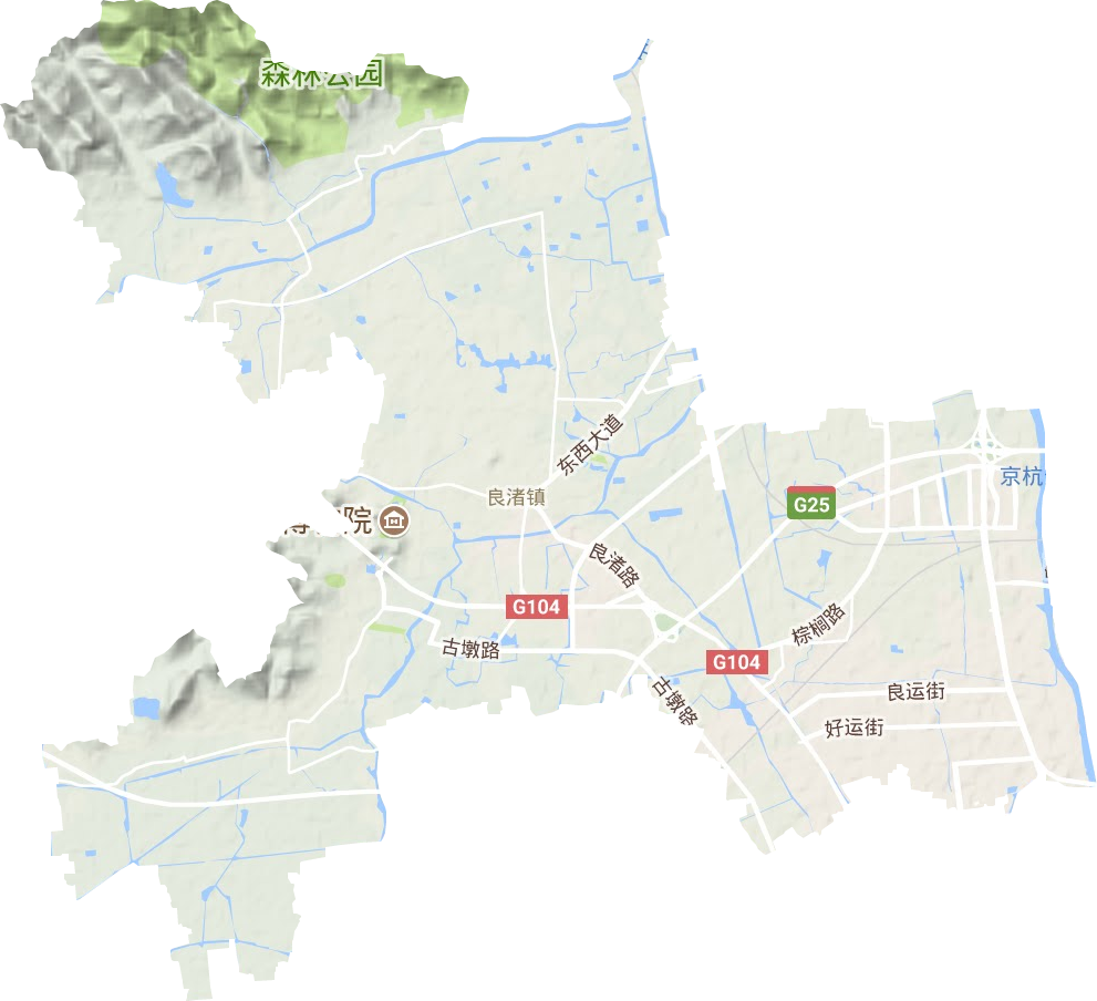良渚街道地形图