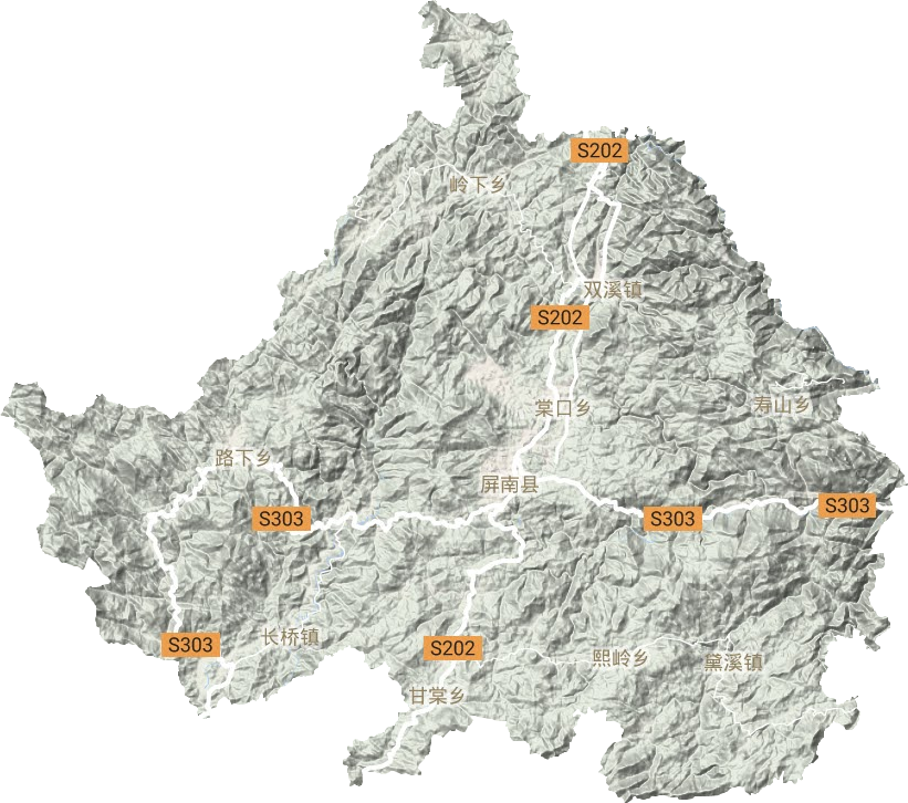 屏南县地形图