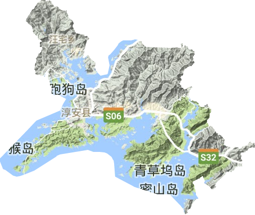 千岛湖镇地形图