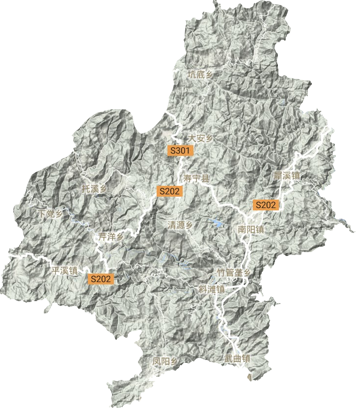 寿宁县地形图