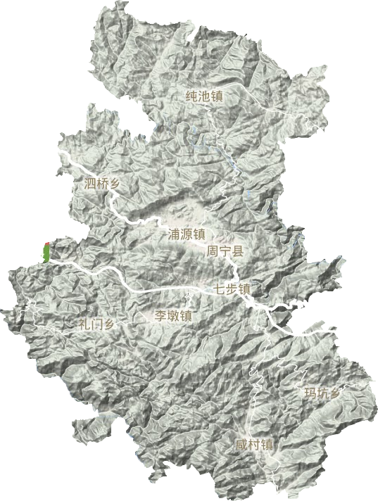 周宁县地形图