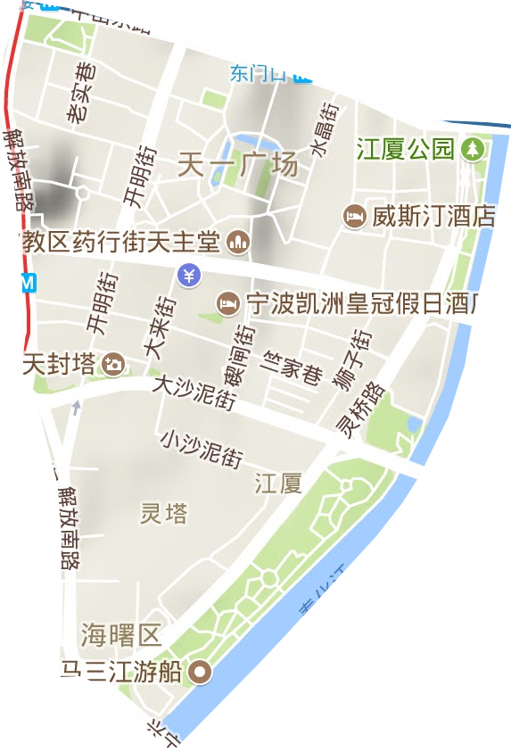 江厦街道地形图