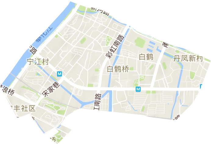 白鹤街道地形图