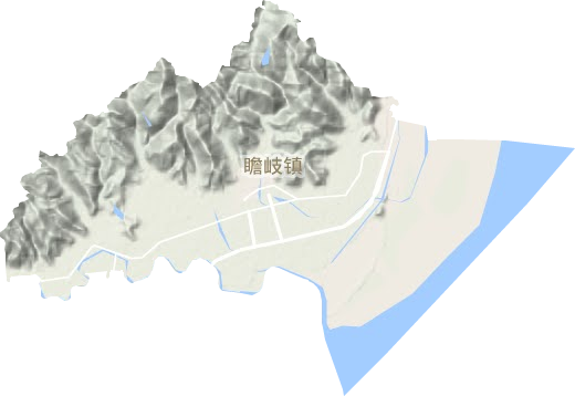 瞻岐镇地形图