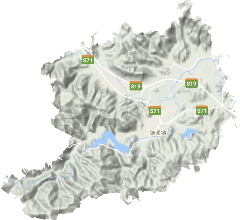 塘溪镇地形图