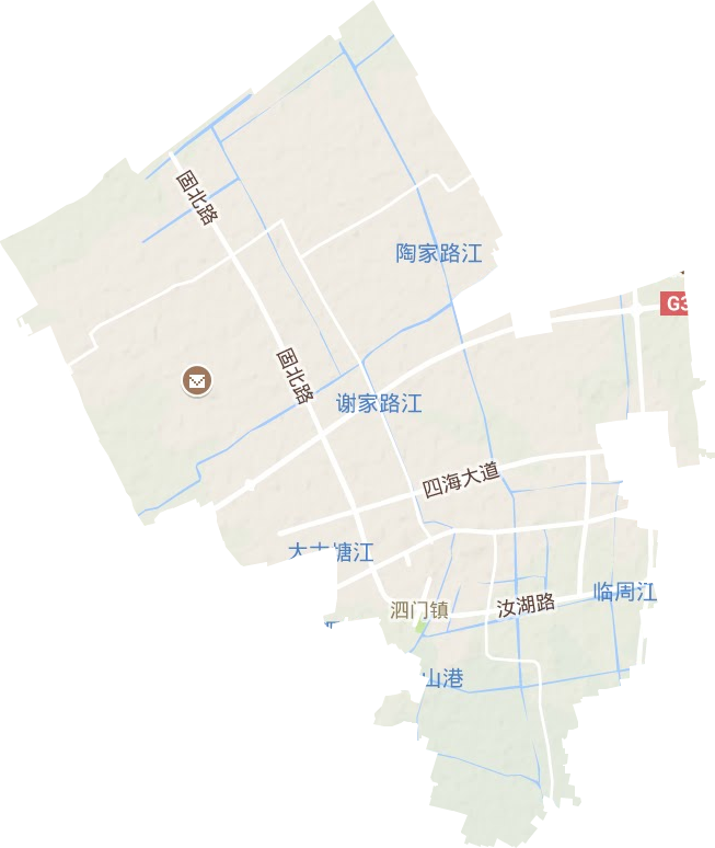 泗门镇地形图