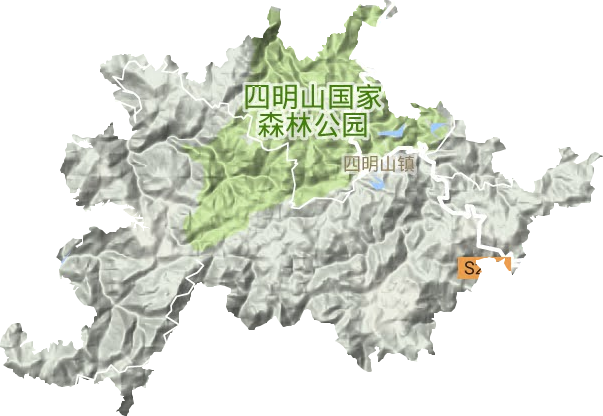 四明山镇地形图