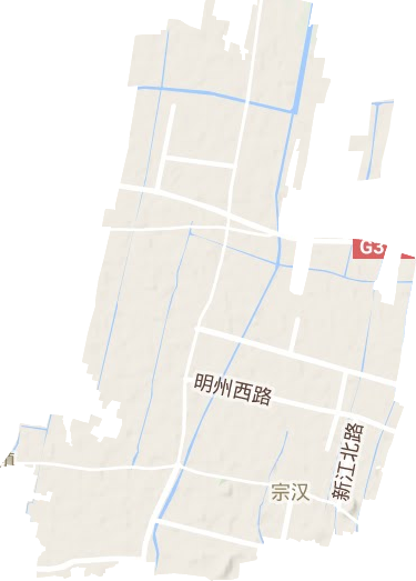 宗汉街道地形图