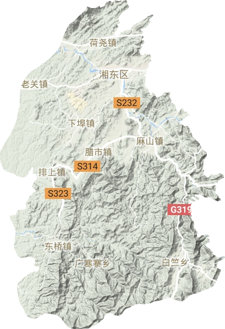 湘东区地形图