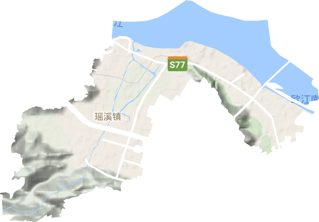 瑶溪街道地形图