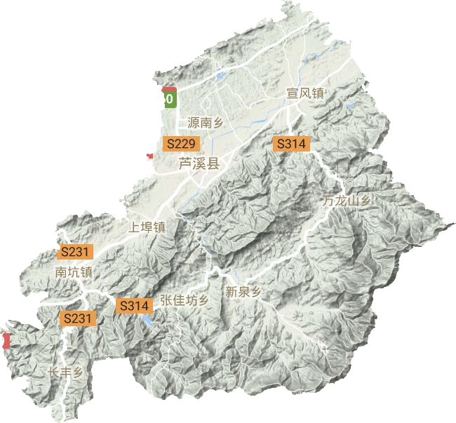芦溪县地形图