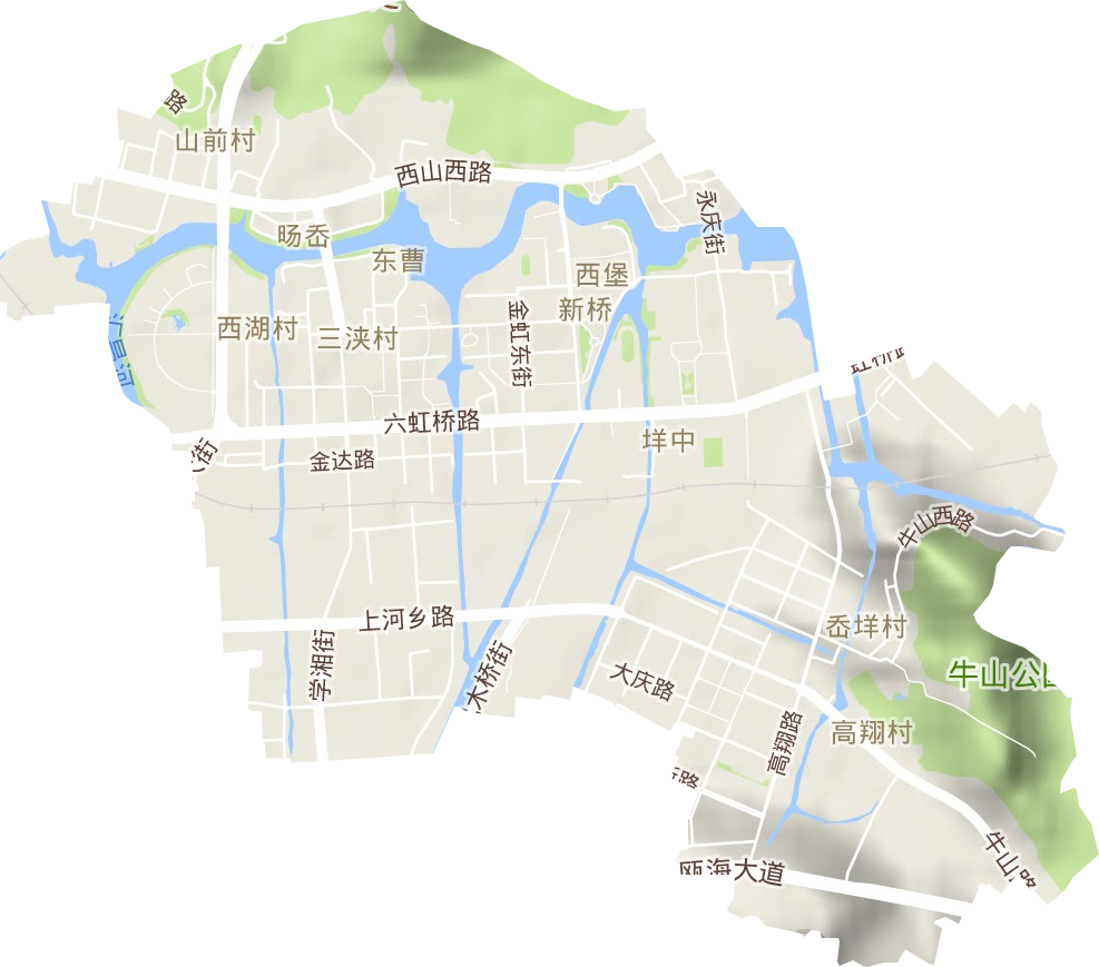 新桥街道地形图
