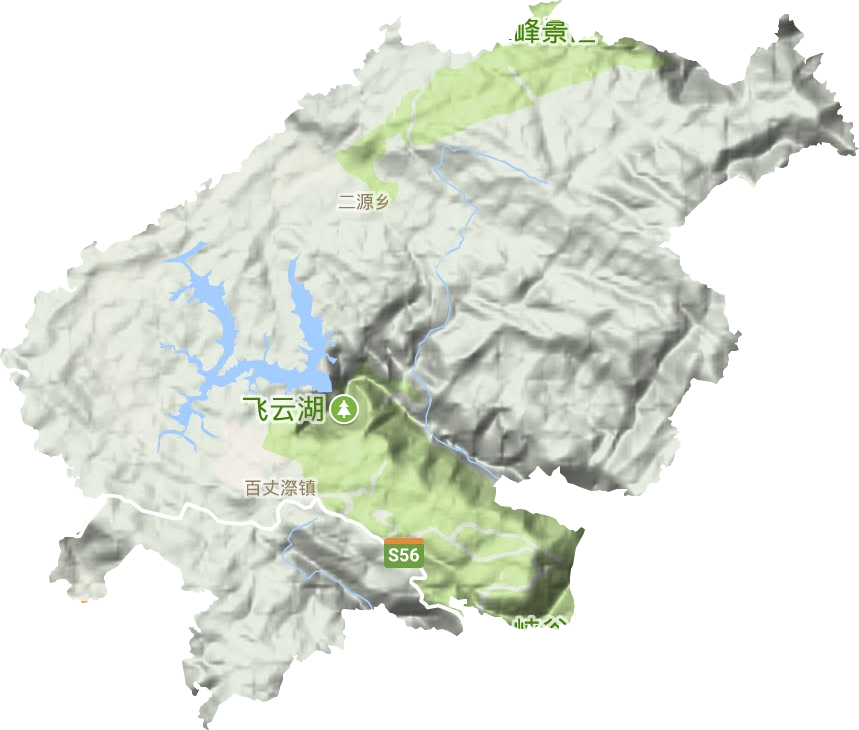 百丈漈镇地形图