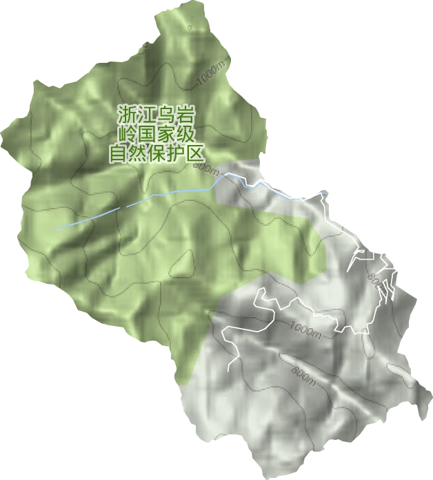 乌岩岭自然保护区地形图