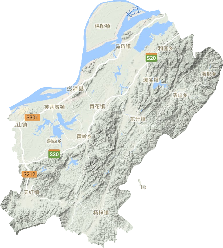 彭泽县地形图