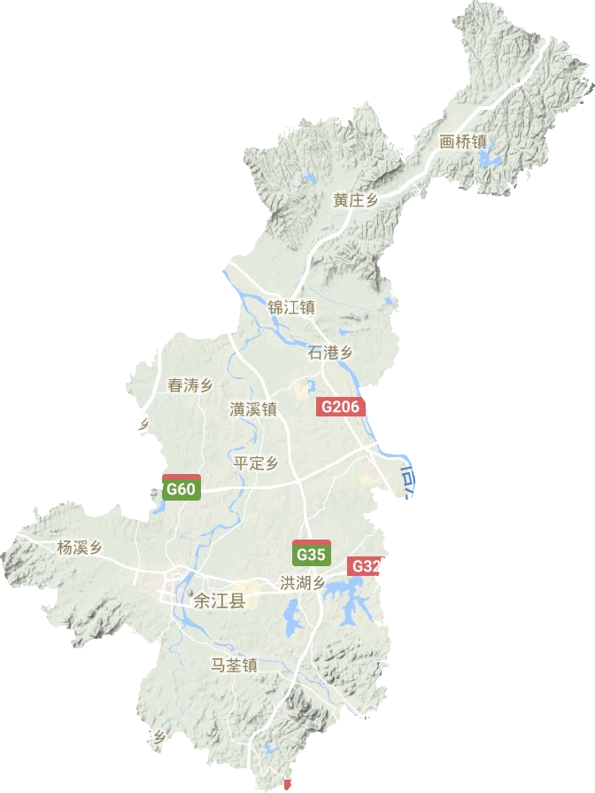 余江县地形图