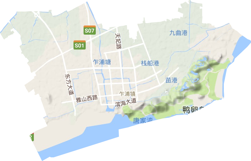 乍浦镇地形图