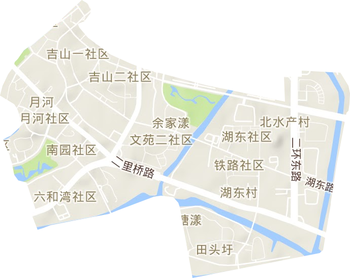 月河街道地形图