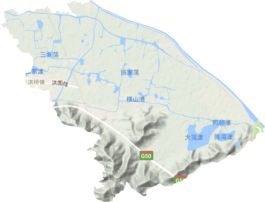 洪桥镇地形图