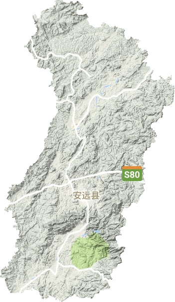安远县地形图