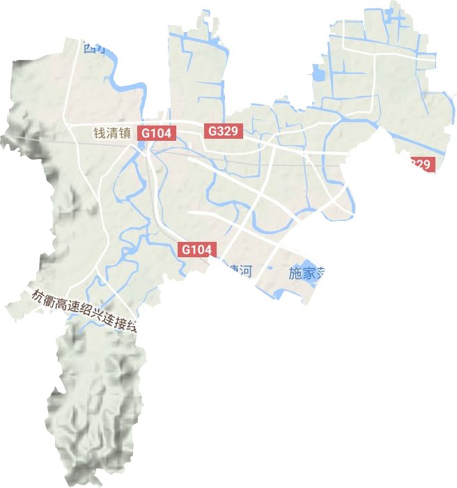钱清镇地形图