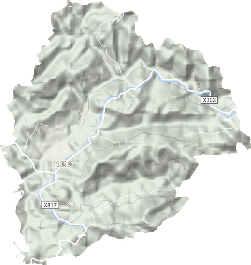竹溪乡地形图