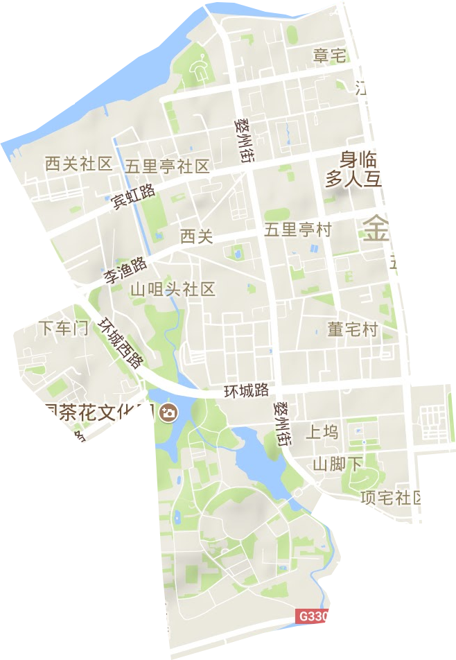 西关街道地形图