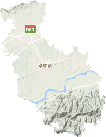 孝顺镇地形图