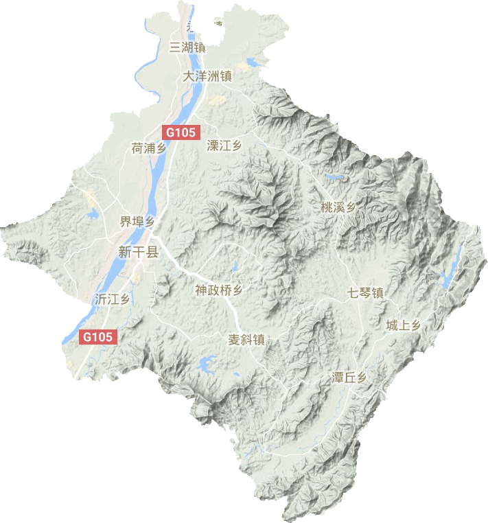 新干县地形图