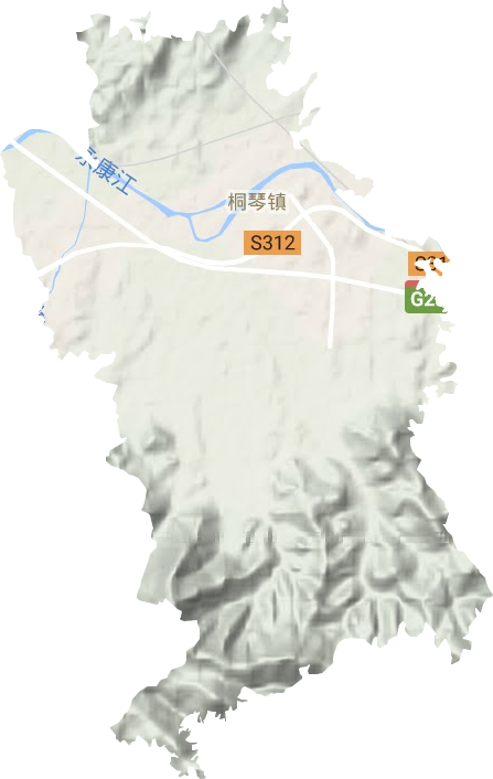 桐琴镇地形图