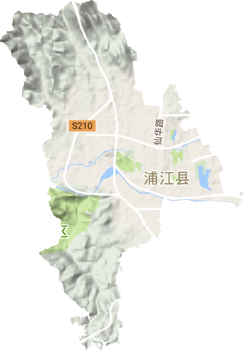 浦阳街道地形图