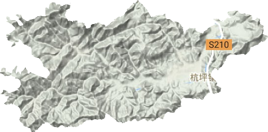 杭坪镇地形图