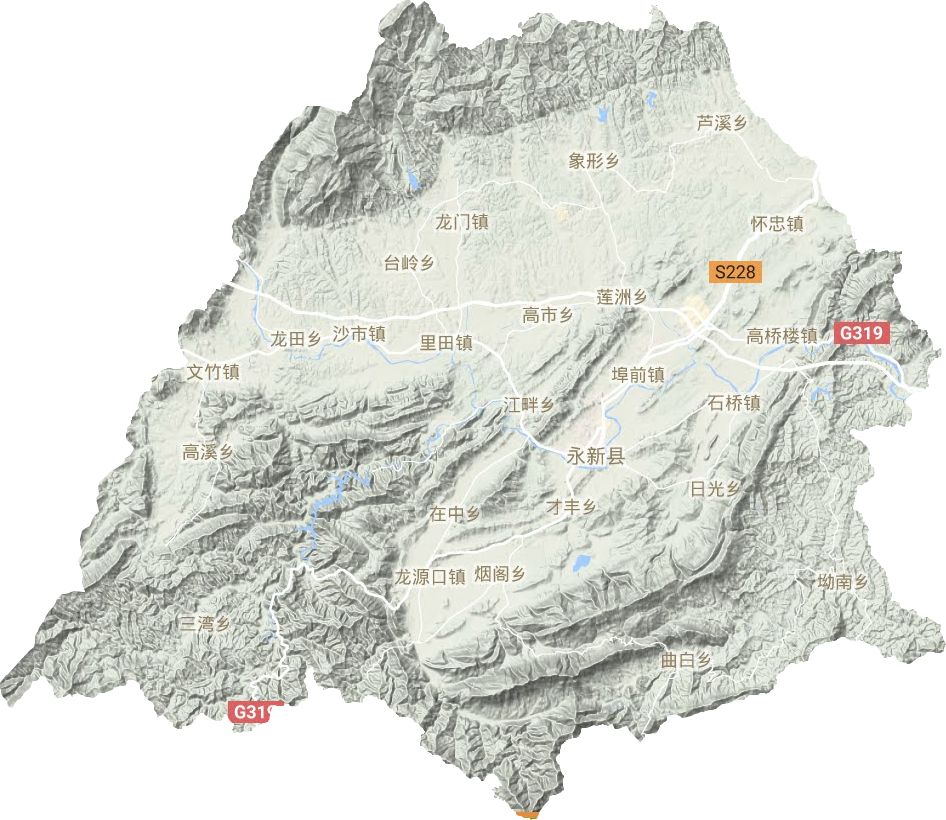 永新县地形图