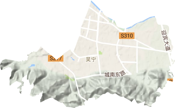 吴宁街道地形图