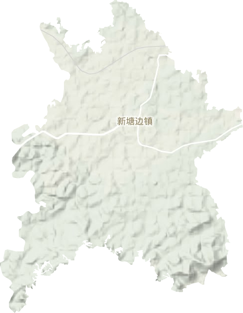 新塘边镇地形图