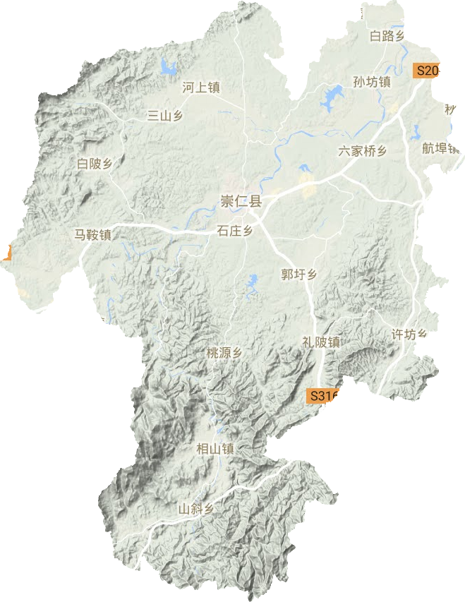 崇仁县地形图