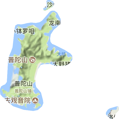 普陀山镇地形图
