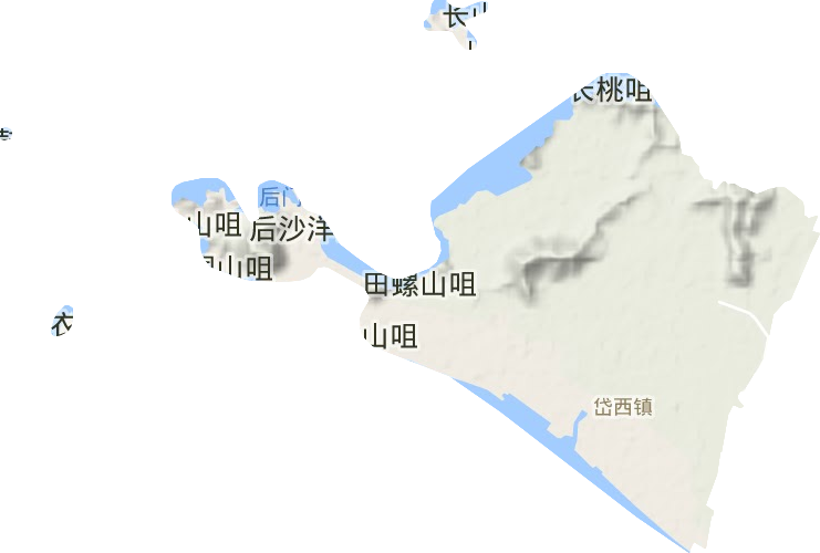 岱西镇地形图