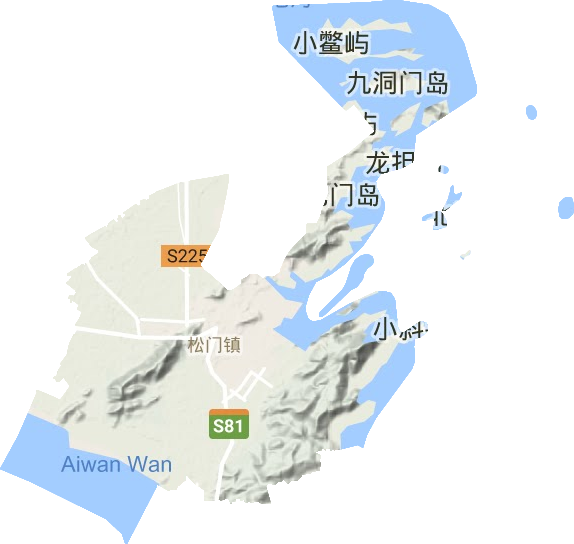 松门镇地形图