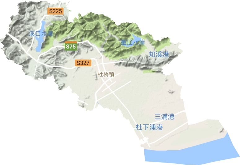 杜桥镇地形图