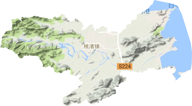 桃渚镇地形图